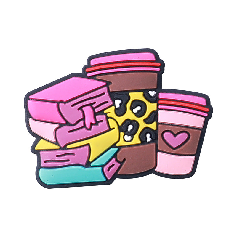 Wholesale 20pcs Book Coffee Cup Silicone Focal Beads DIY Beading Accessories ACC-BDS-RongFa011