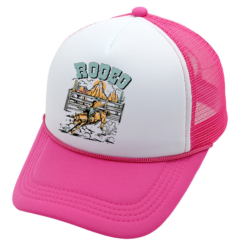 Wholesale Trucker Hat Cowboy Baseball Cap Casual Printed Sponge Mesh Hat ACC-HT-HaiPu016
