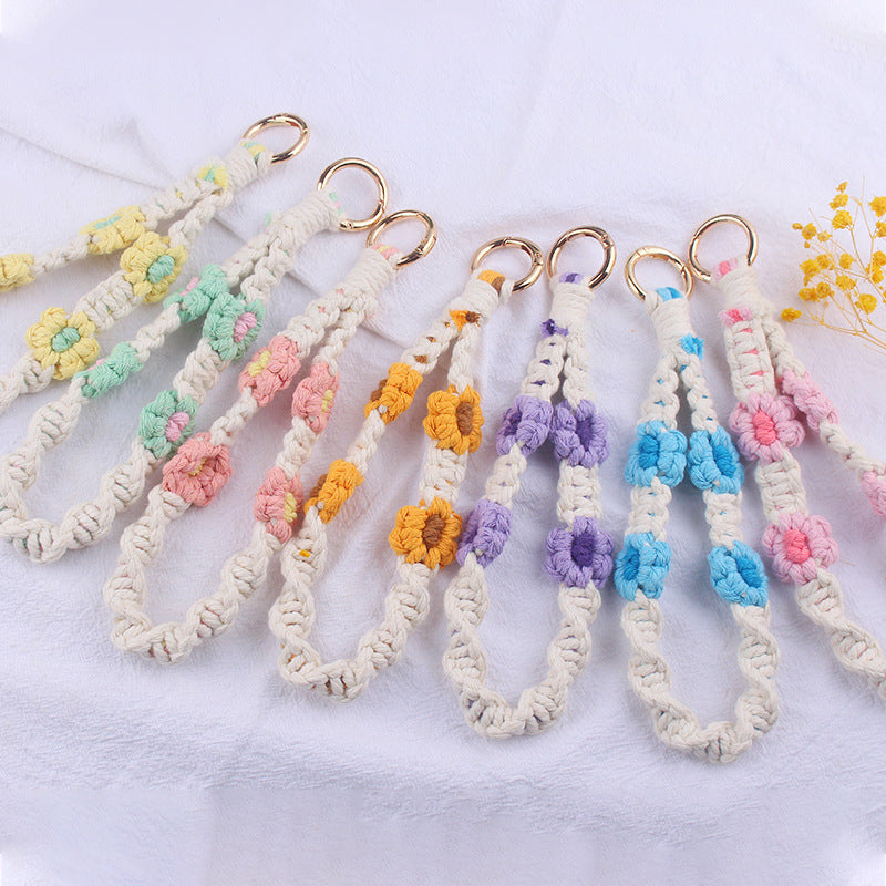 Wholesale Handwoven Daisy Lanyard Keychain ACC-KC-GuangTian058