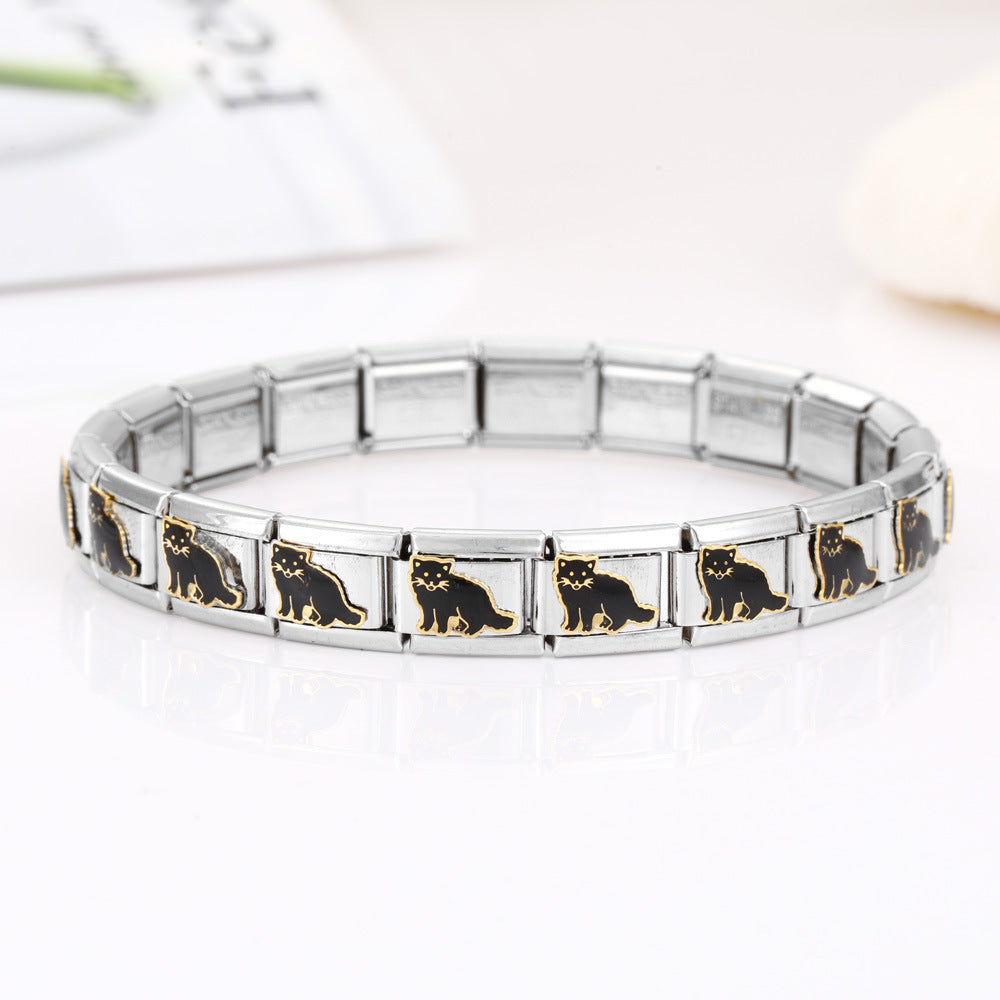 Wholesale 10pcs Italian Charm Bracelet 9mm DIY Splicing Removable Stainless Steel Composable Bracelet