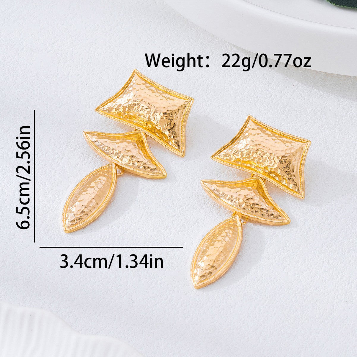 Wholesale Gold Electroplated Zinc Alloy Irregular Geometric Earrings Stylish Fashion Accessory For Boutique Resale