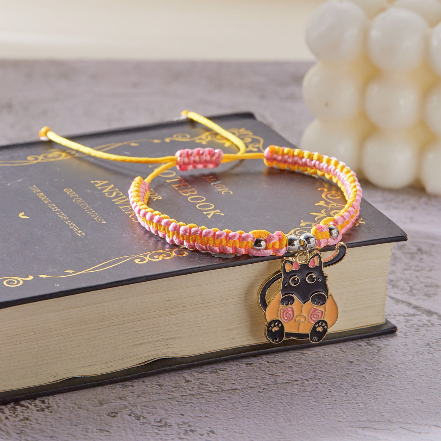 Wholesale  Halloween oil painting kitten woven bracelet