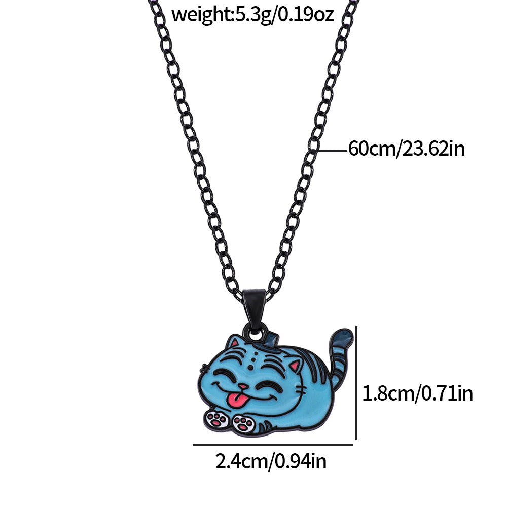 Wholesale kpop cartoon anime oil drop alloy necklace