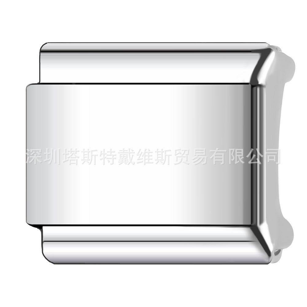 Wholesale 9mm Italian Charm Starter Bracelets DIY square Single Section Creative Stainless Steel Composable Bracelet