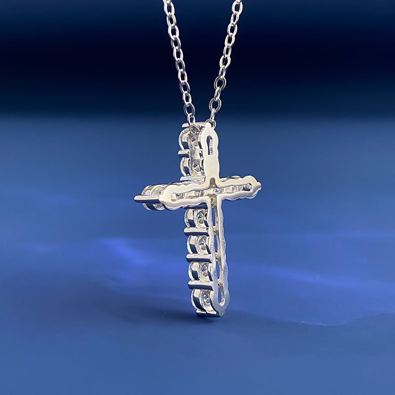 Wholesale Minimalist Cross Necklace 925 Silver Moissanite Pendant Women S Fashion Accessory Boutique Resale