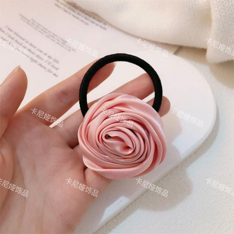 Wholesale Rose Satin Hair Tie