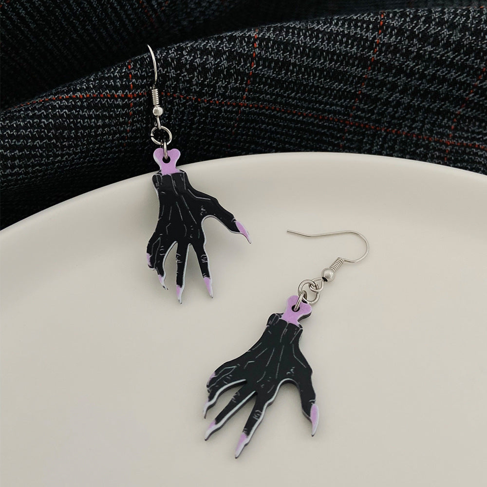 Wholesale  Acrylic Heart Skeleton Dangle Earrings for Women Party Wear Fashion Accessory