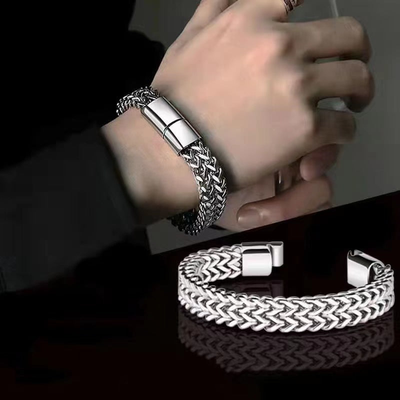 Wholesale Titanium Steel Cuban Chain Bracelet Unisex Punk Hip Hop Jewelry Accessory Gift