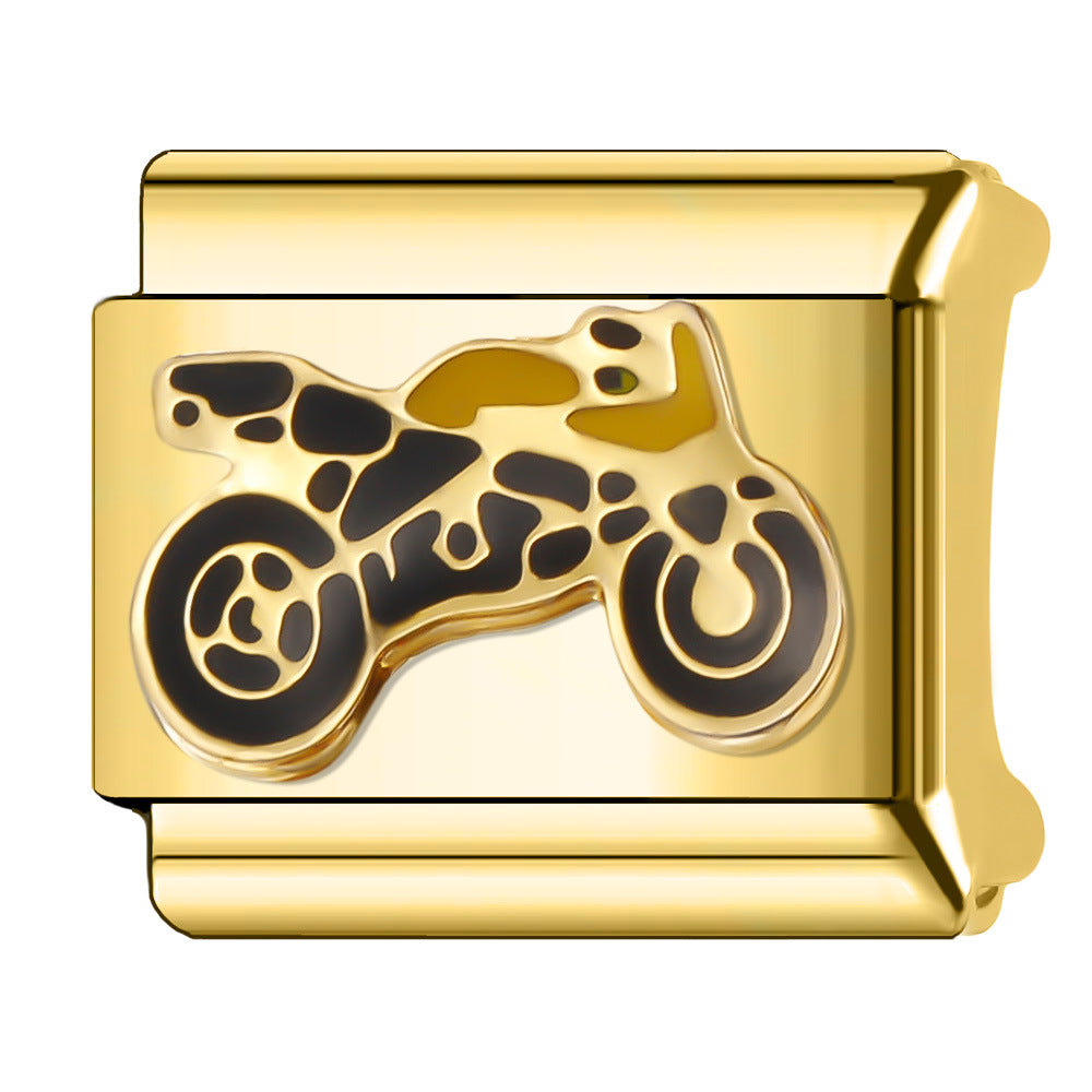 Wholesale Italian Charm Bracelet 9mm DIY Splicing Gold Plated Series Stainless Steel Composable Bracelet