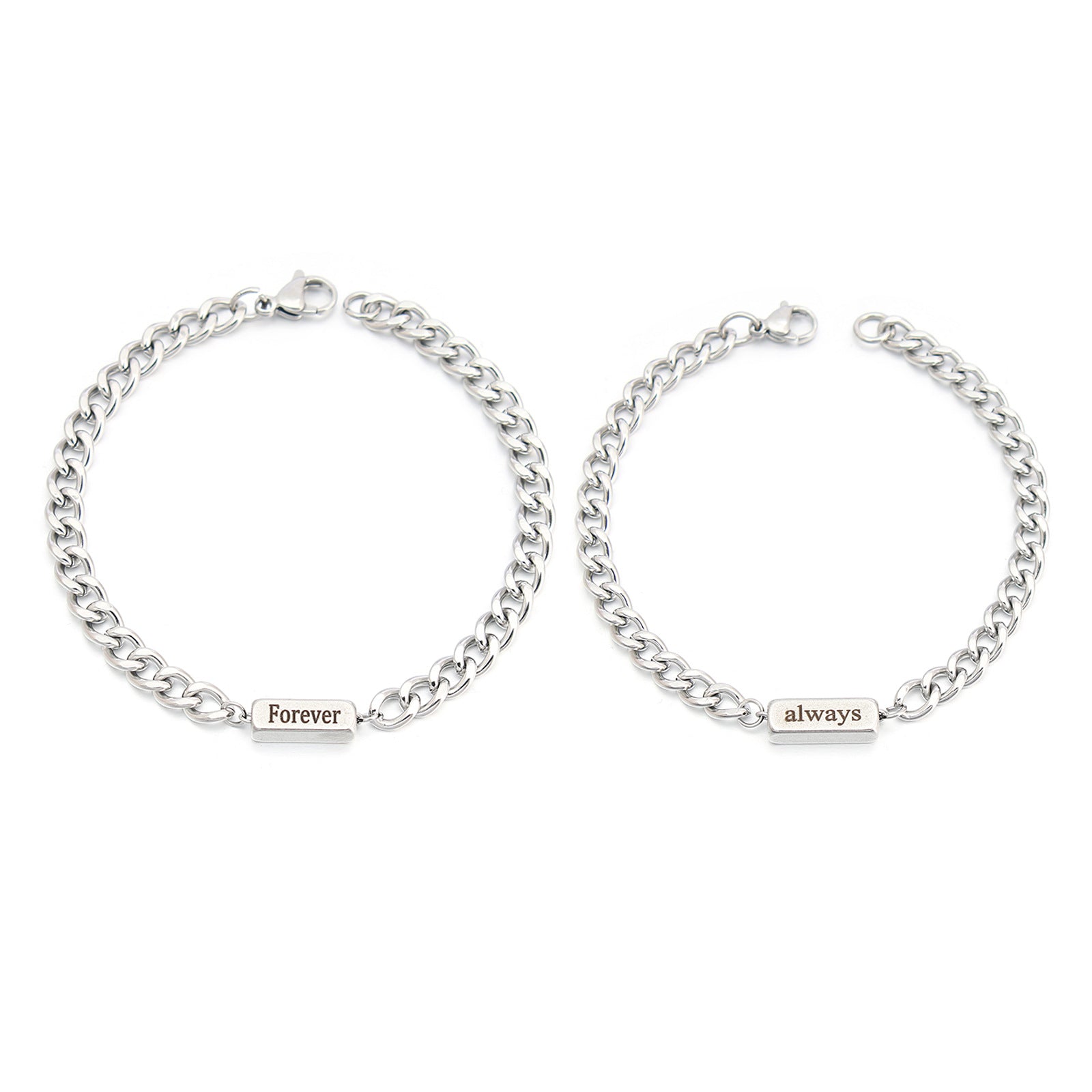 Wholesale stainless steel lettering couple bracelet