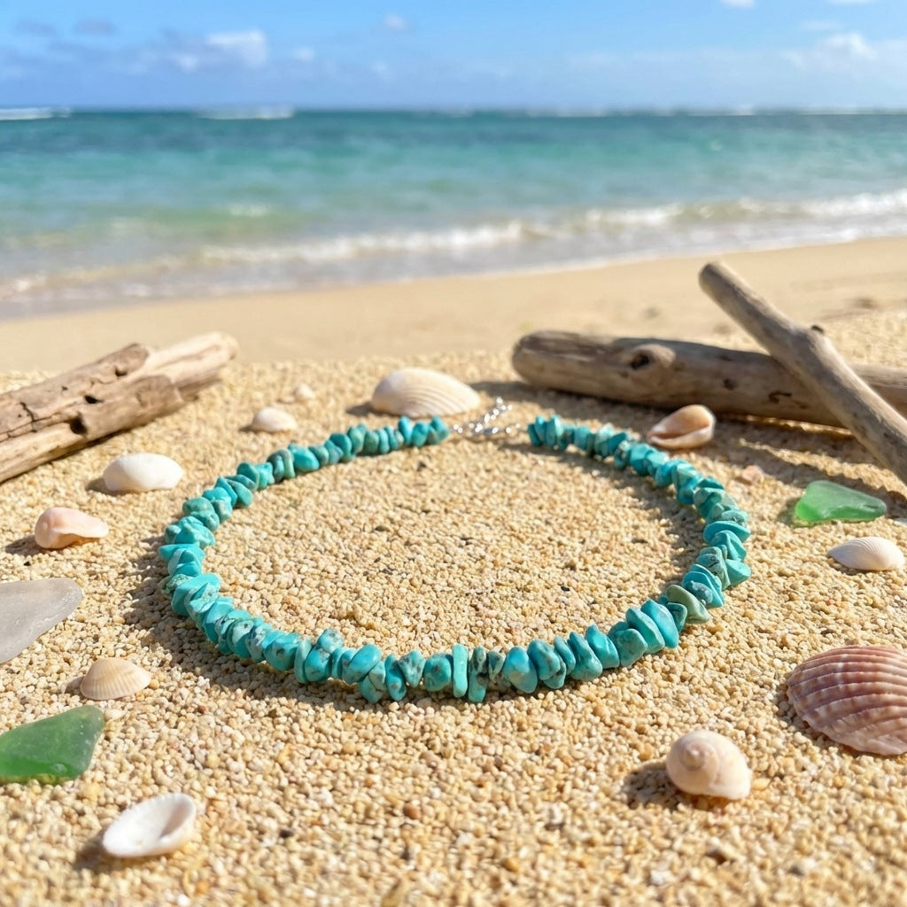 Wholesale Boho Style nut Shell Turquoise Necklace Stainless Steel Jewelry Accessory for Men Women