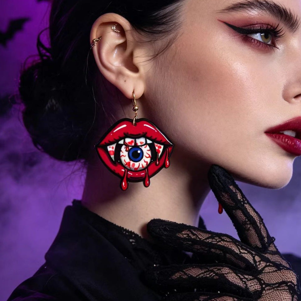 Wholesale Acrylic  Eyeball Pendant Necklace Dark Style Fashion Jewelry Accessory for Resale