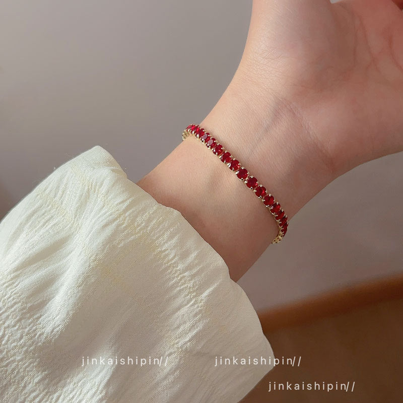 Wholesale Red Zircon Bracelet  Light Luxury High Sense Hand Rope