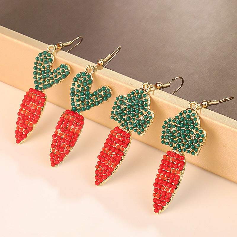 Wholesale Easter Beaded Carrot Earrings