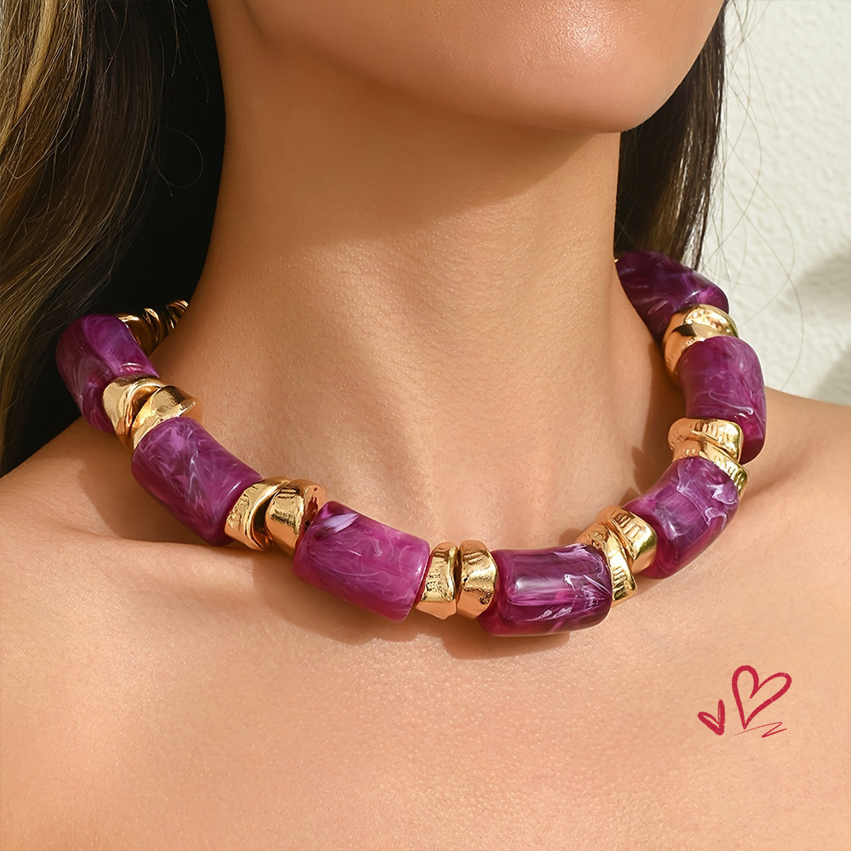 Wholesale Bohemian style irregular acrylic necklace