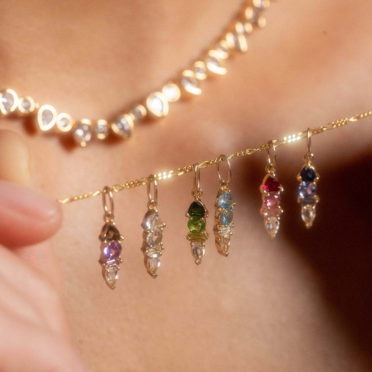 Wholesale  Water Drop Colorful 12 Birthstone Pendant