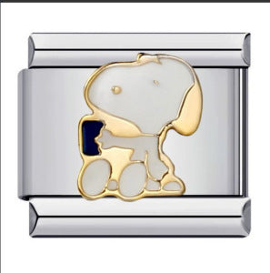 Wholesale Italian Modular Classic Cartoon Puppy Stainless Steel DIY Bracelet Bracelet