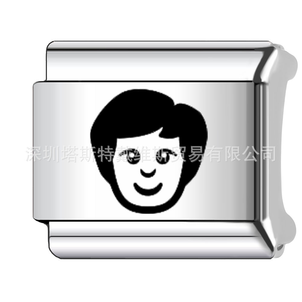Wholesale 9mm Italian Charm Starter Bracelets DIY square Single Section Creative Stainless Steel Composable Bracelet
