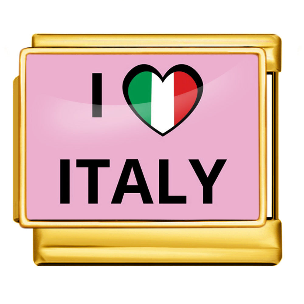 Wholesale Italian Charm Bracelet 9mm DIY  image style English landmark Creative Stainless Steel Composable Bracelet