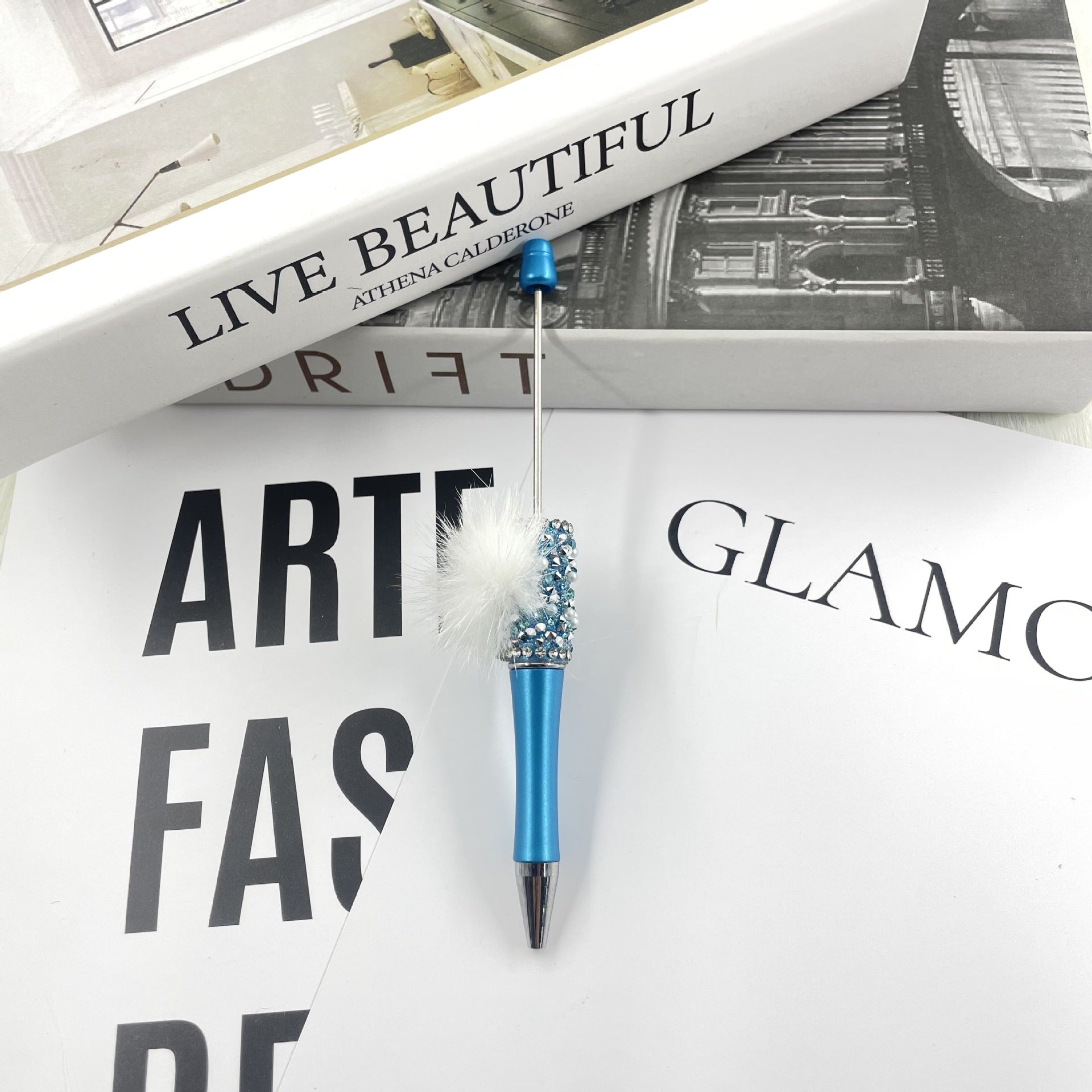 Wholesale Crushed Diamond Pom-Pom Beadable Pens