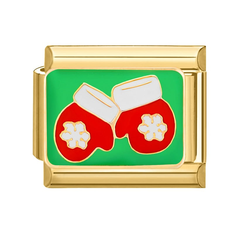 Wholesale Italian Charm Bracelet 9mm DIY Splicing Christmas Titanium Steel Composable Bracelet