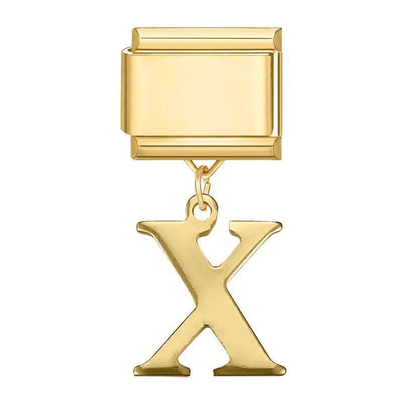 Wholesale 9mm Italian Charm Starter Bracelets DIY Letter Series Stainless Steel Composable Bracelet