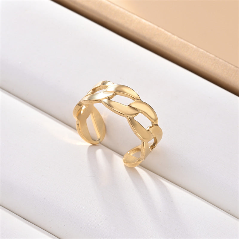 Wholesale Stainless steel oil drop simple cool style open ring