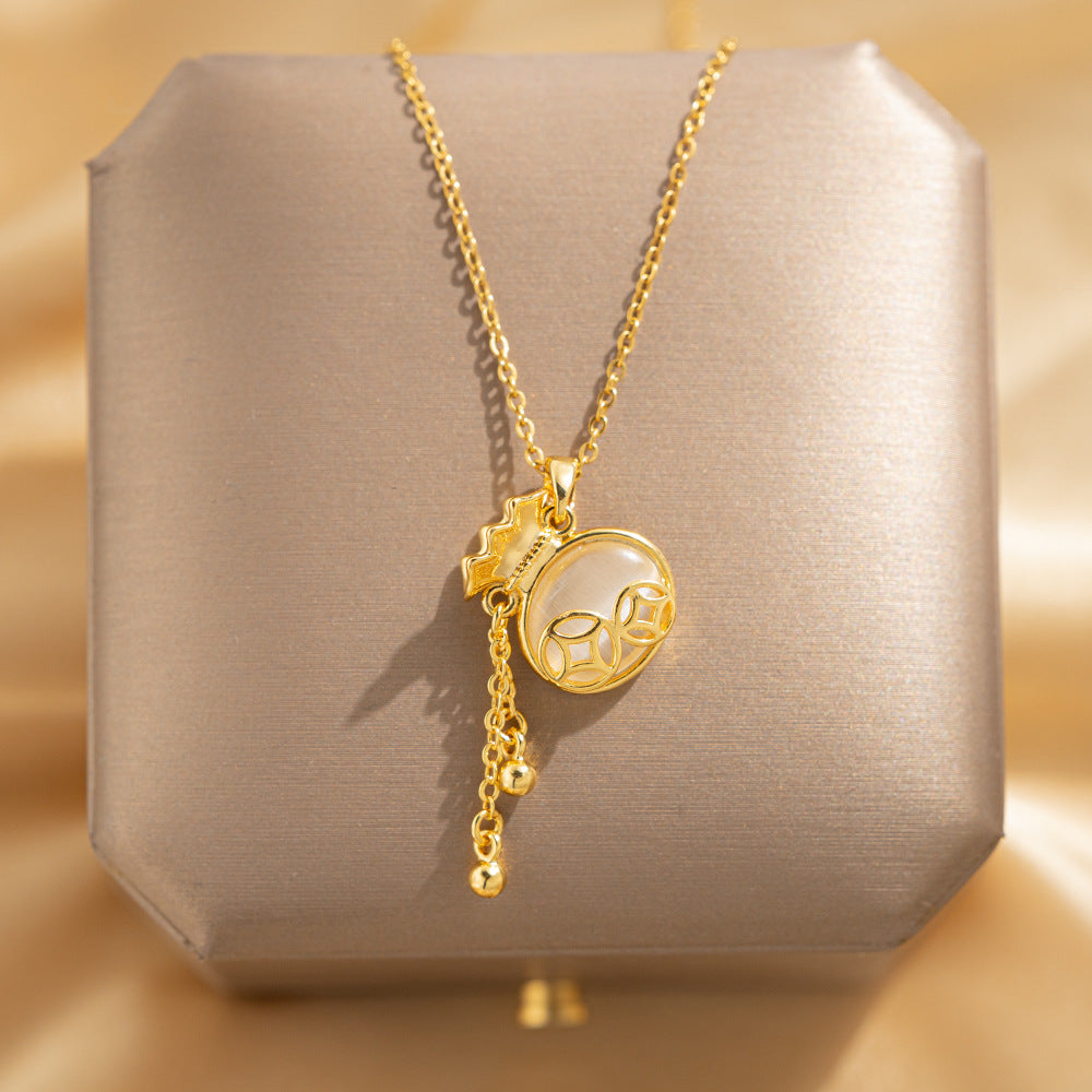 Wholesale Titanium Steel Zircon Clavicle Chain Necklace Korean Style Jewelry Accessory