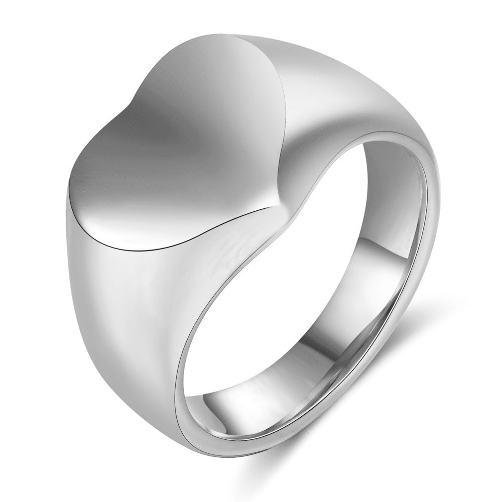 Wholesale  Titanium Steel Men's Heart Ring