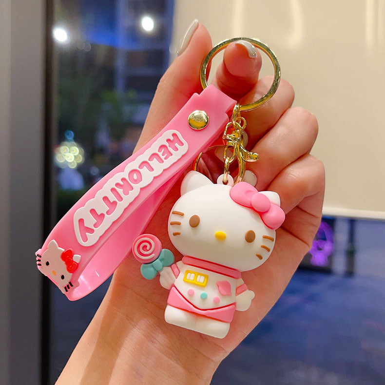 Wholesale Cartoon Cat Keychain Decorative Bag Charm Car Key Accessory Gift for Couples