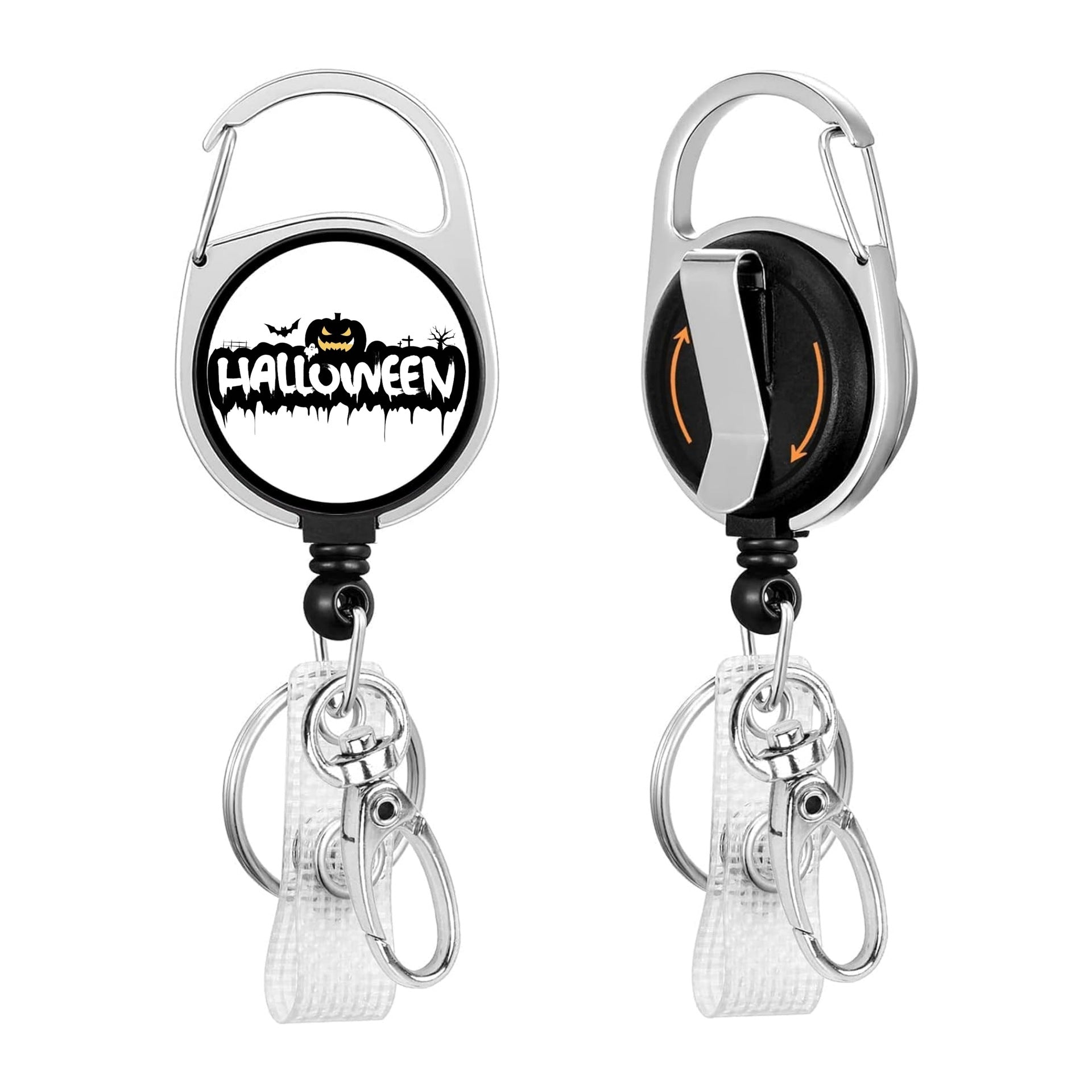 Wholesale Halloween Black Series Acrylic Retractable Clip Badge Keychain