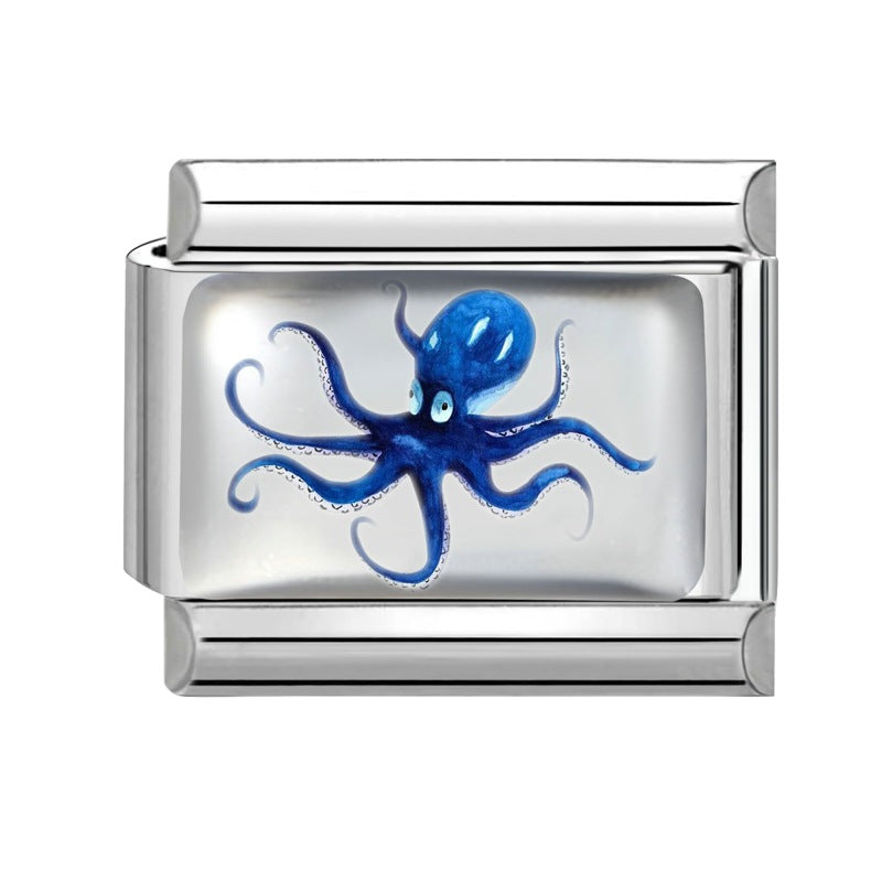 Wholesale 9mm Italian Charm Starter Bracelets DIY Marine Series Stainless Steel Composable Bracelet