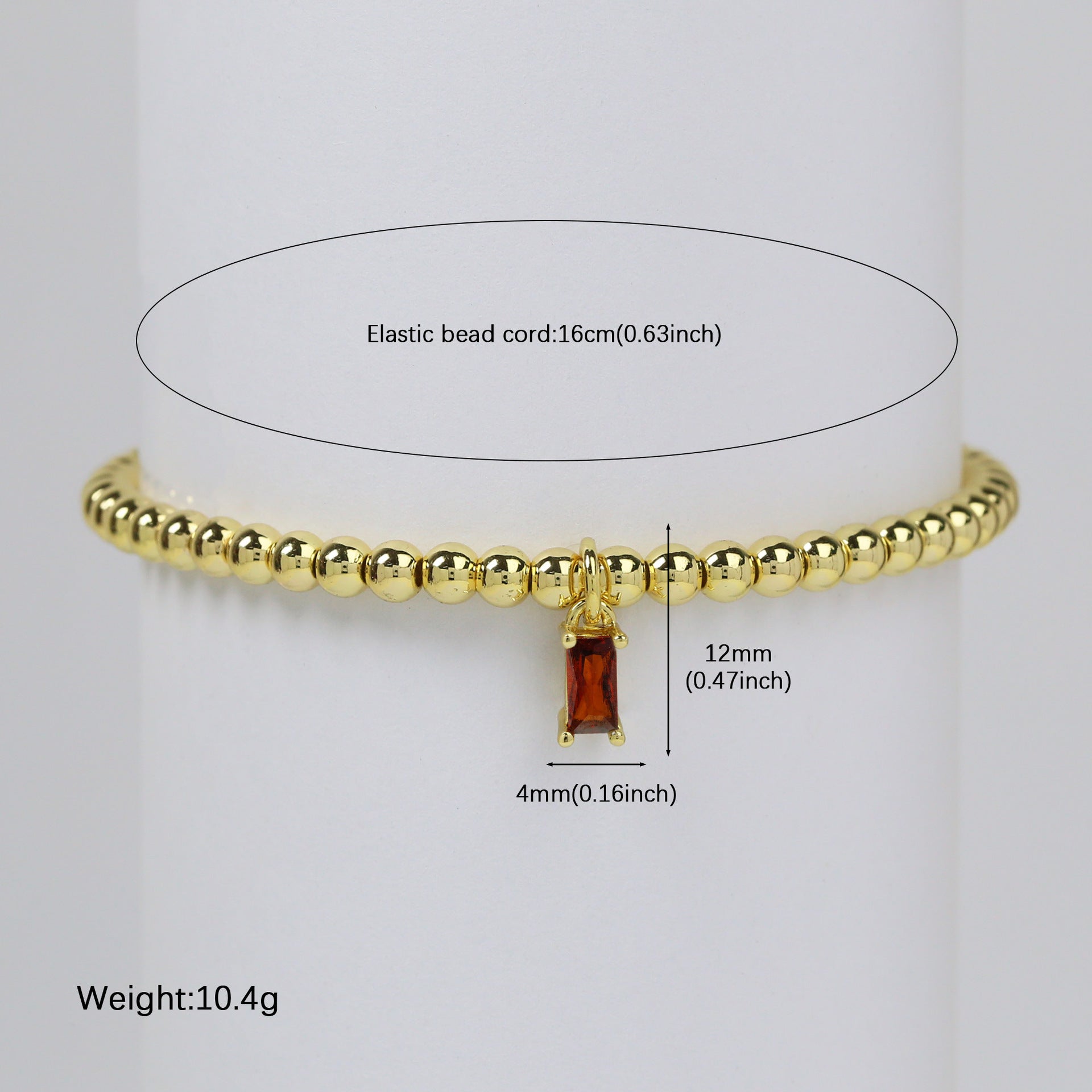 Wholesale 18k Golden Twelve birthstone December Stone Color Sugar Zircon Pendant Copper Beads  Bracelet