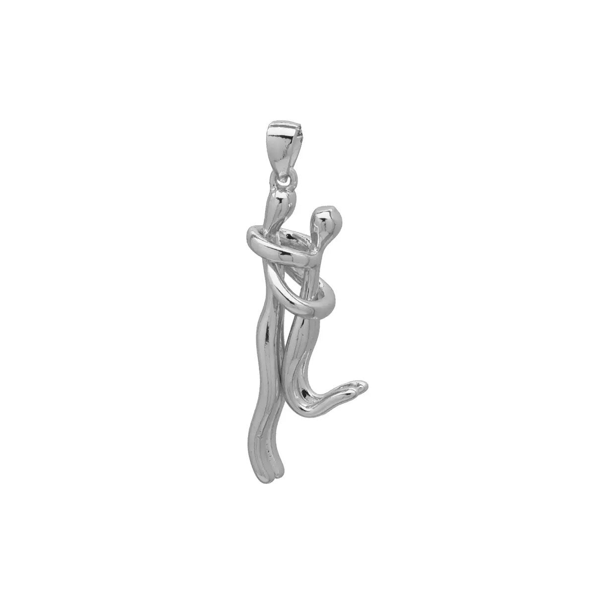 Wholesale Creative Couple Hugging Pendant Necklace Gold Plated Copper Fashion Accessory