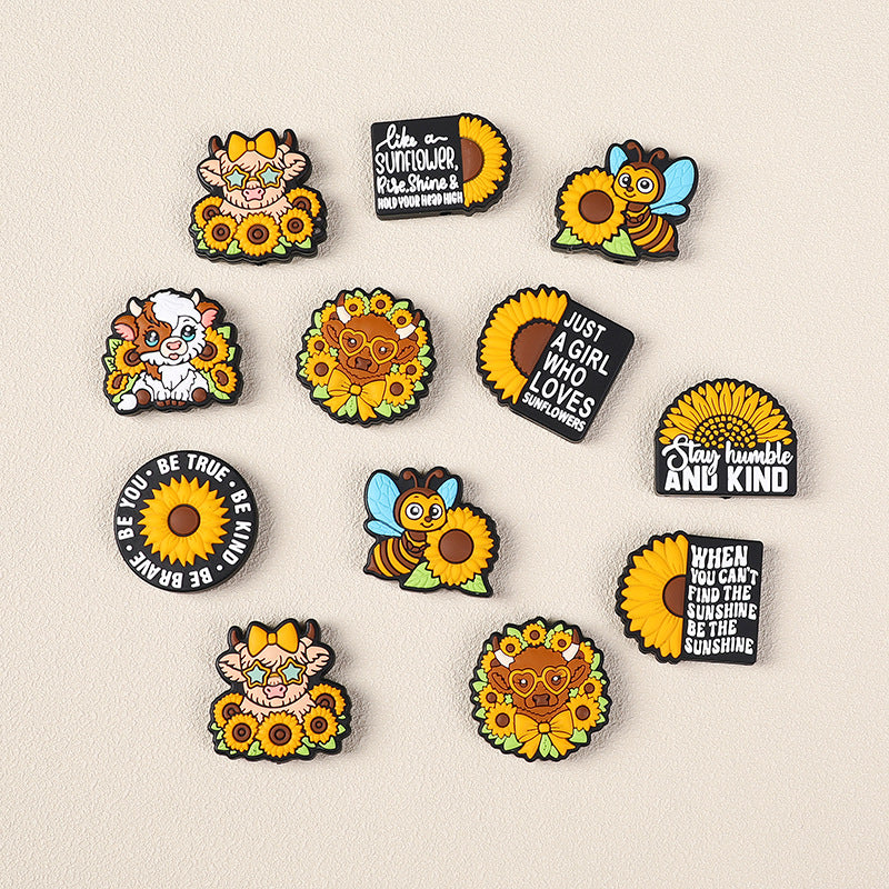 Wholesale 20pcs Cartoon Highland Cattle Focal Beads DIY Bead Accessories