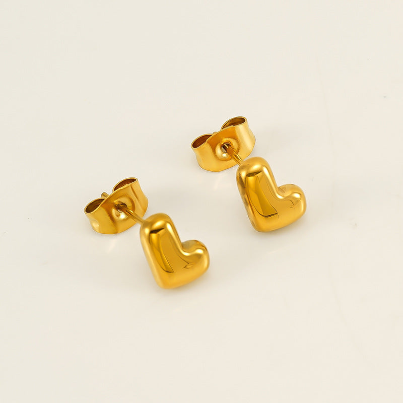 Wholesale 26 Letter Earrings Plated with 18K Gold Mini Letter Earrings Stainless Steel Earrings ACC-ES-ZhongYao008