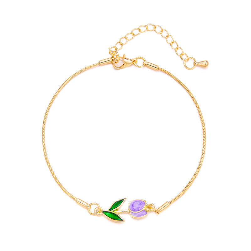 Wholesale tulip necklace bracelet anklet suit