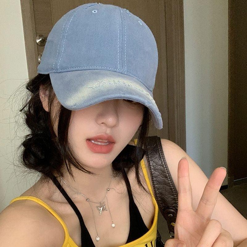 Wholesale Retro Frayed Edge Tie-dye Letter Hole Baseball Cap ACC-HT-Ruix007