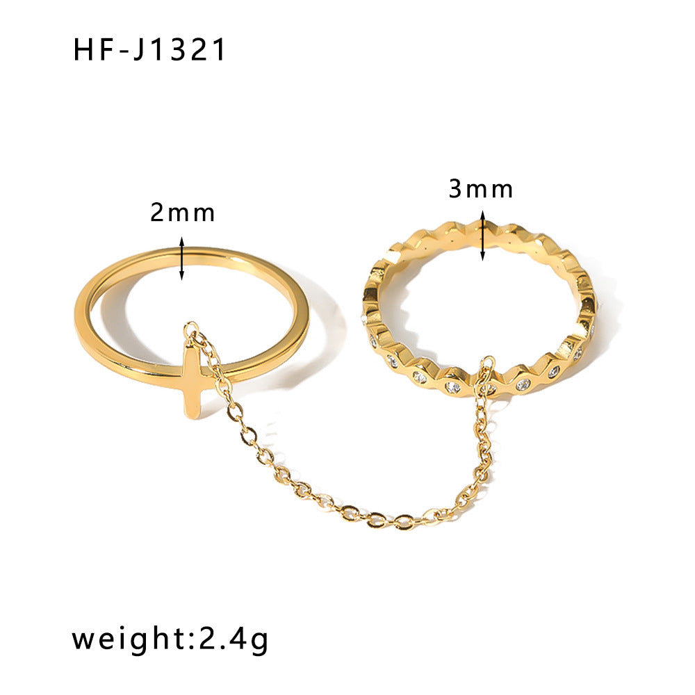 Wholesale Vintage Open Zircon Inlaid Stainless Steel Rings ACC-RS-XinY013