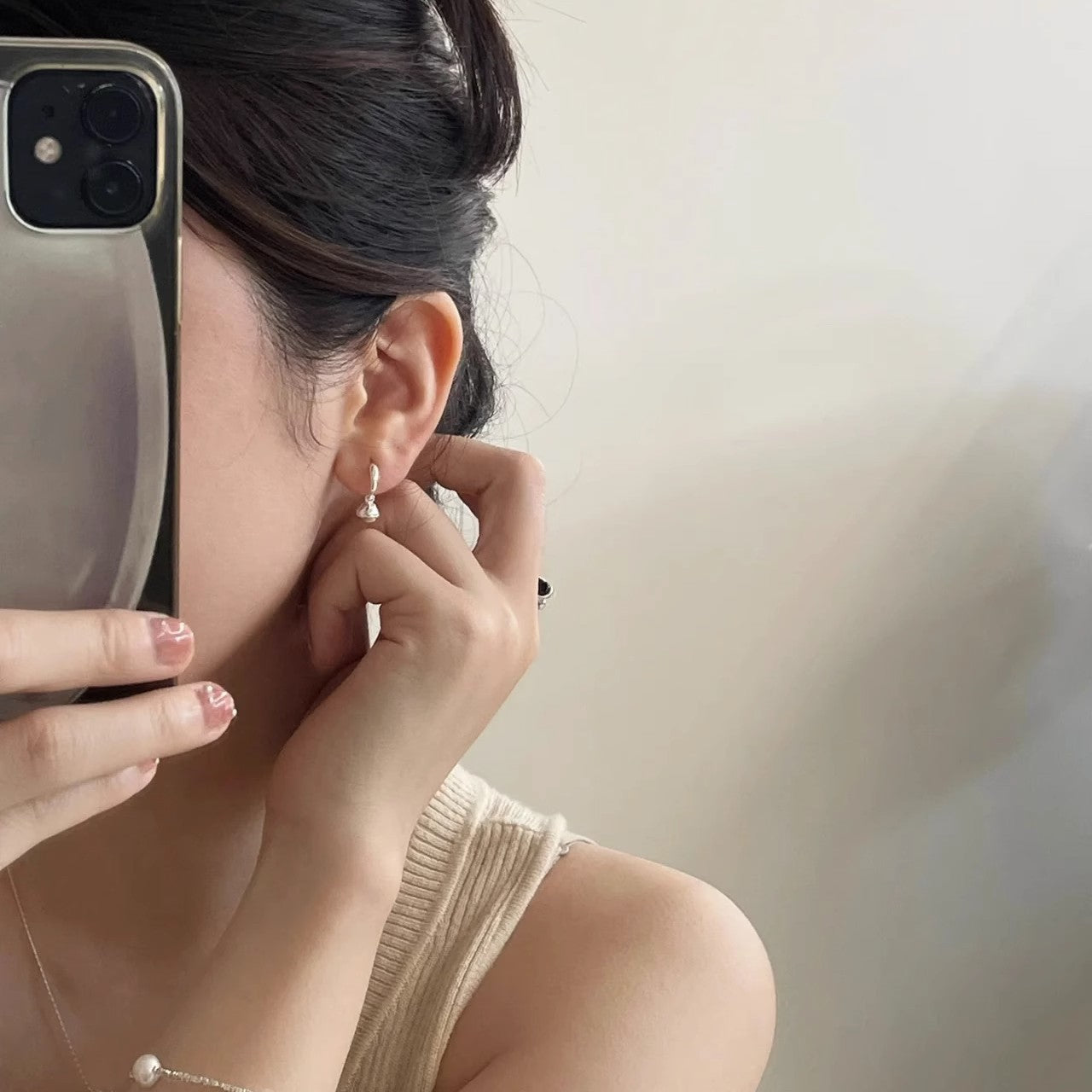 Wholesale Korean Style Silver Needle Hanging Ball Earrings Trendy Fashion Accessory