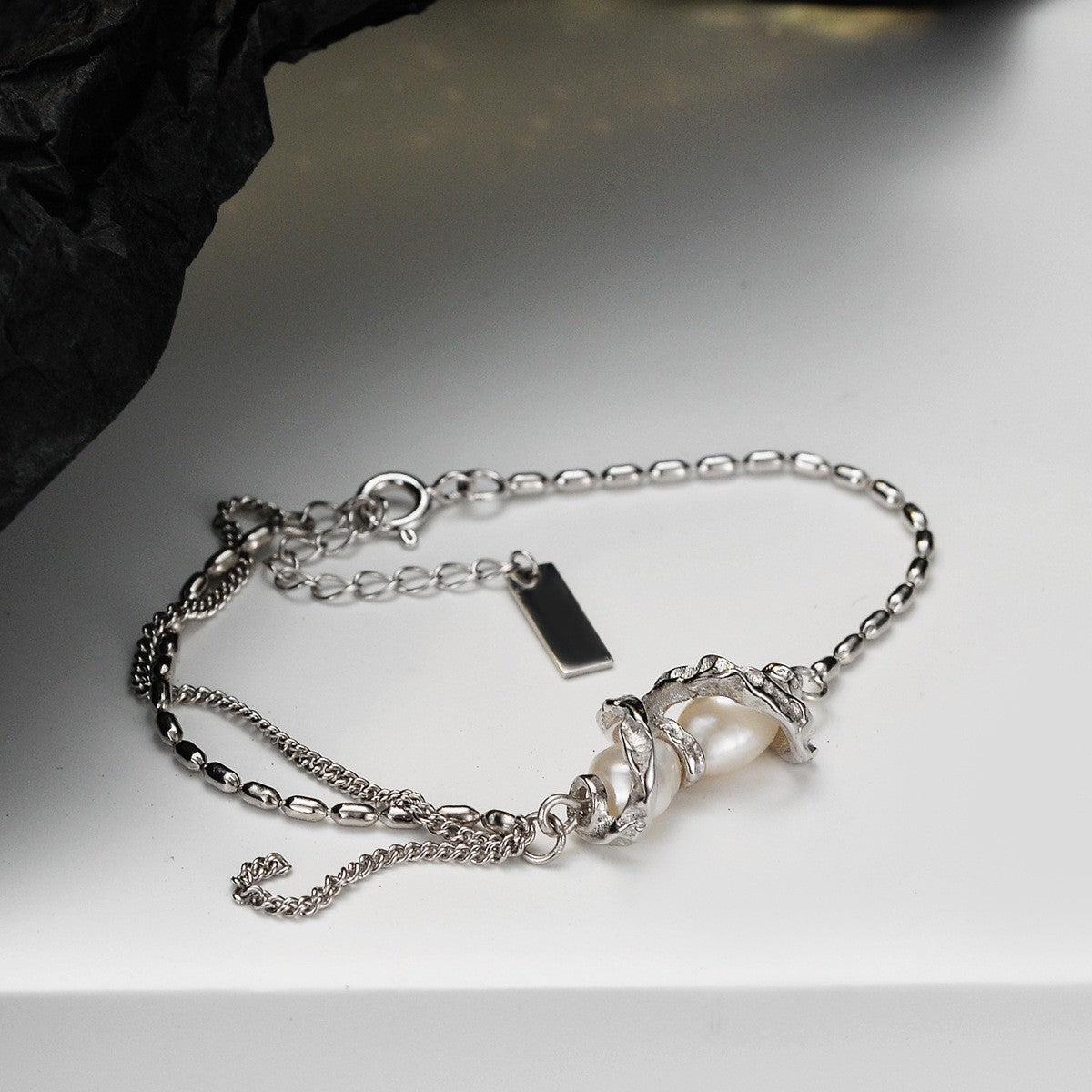 Wholesale S925 Sterling Silver Light Luxury Pearl Bracelet ACC-BT-YWE004