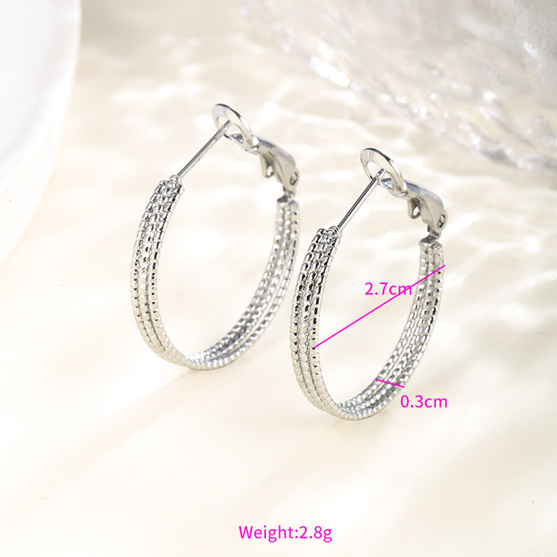 Wholesale Stainless steel heart-shaped large circle earrings
