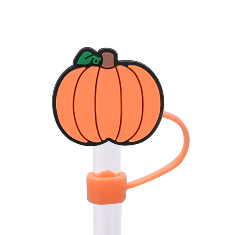 Wholesale Random 100pcs Autumn Series PVC Soft Straw Tube Cap