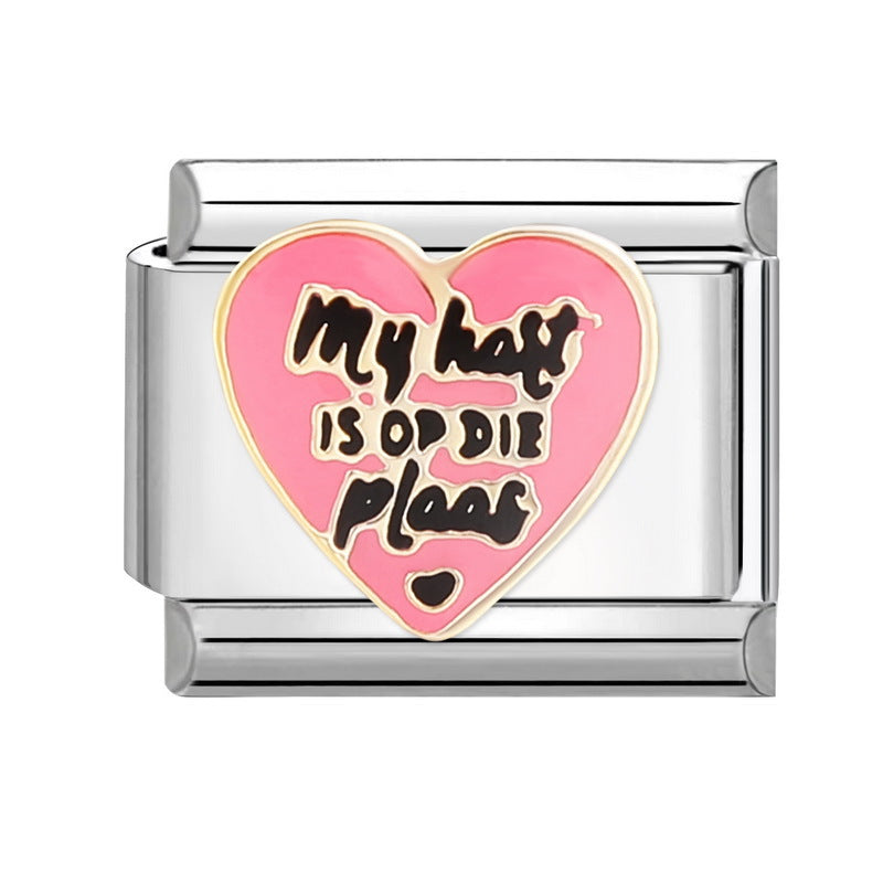 Wholesale Italian Charm Bracelet 9mm DIY Splicing Cute Cartoon Titanium Steel Composable Bracelet