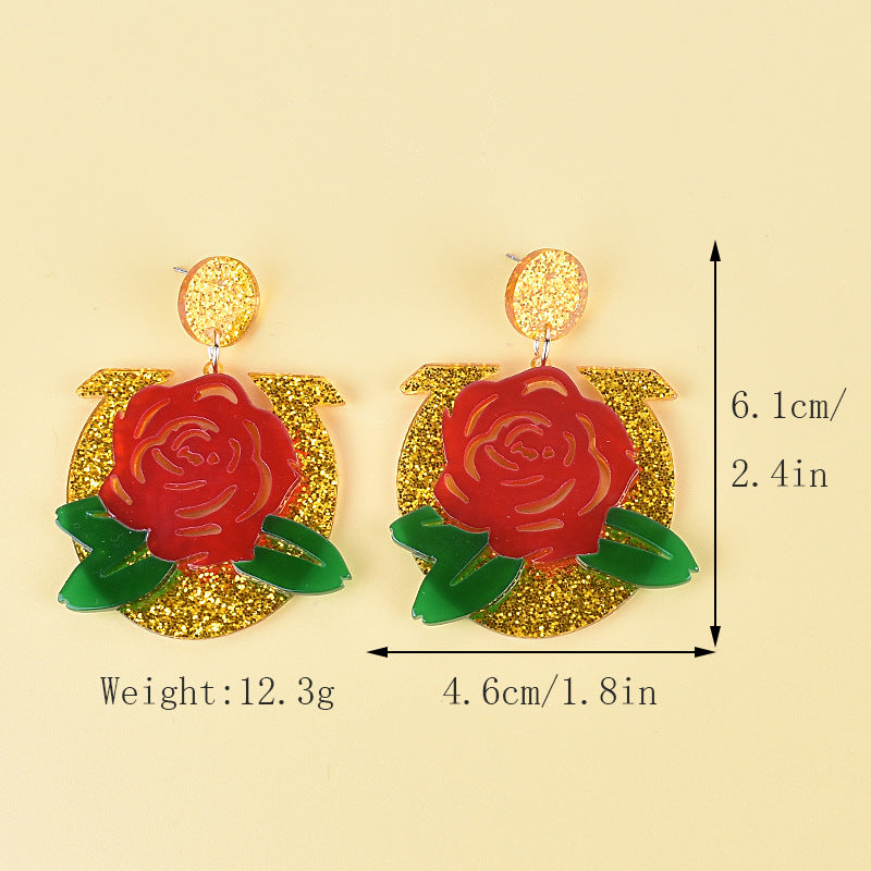 Wholesale Acrylic Horse Racing Festival Earrings Western Cowboy Hat Boots Earrings