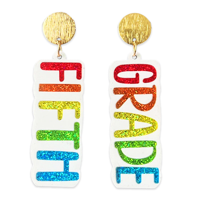 Wholesale Shiny colored earrings with words