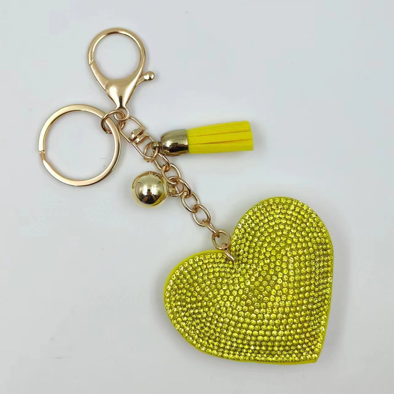 Wholesale 12pcs Heart Shape Hot Diamond Leather Keychain ACC-KC-DC001