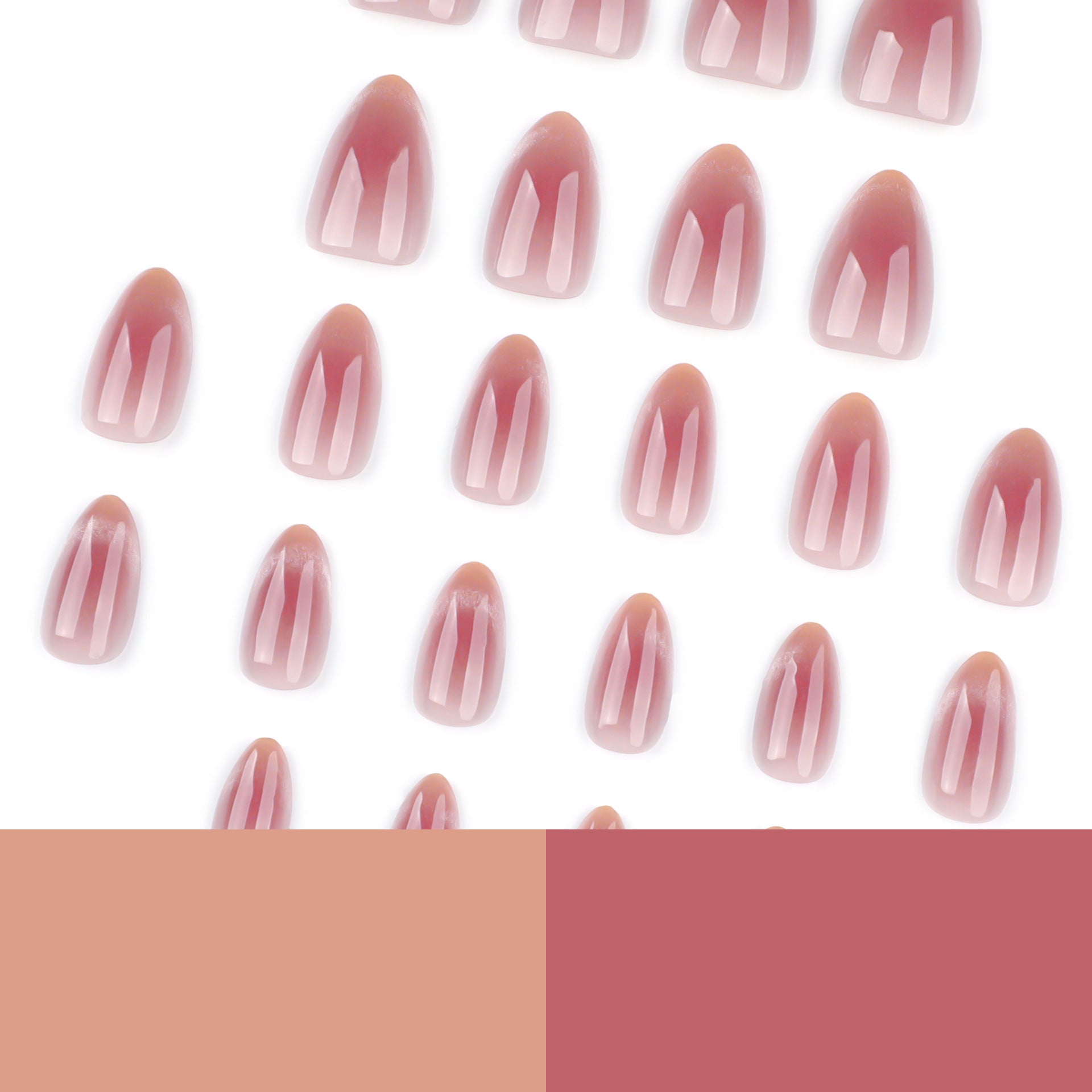 Wholesale 24 Pieces/box Blush Heart Bow Nails Kits Nail Stickers