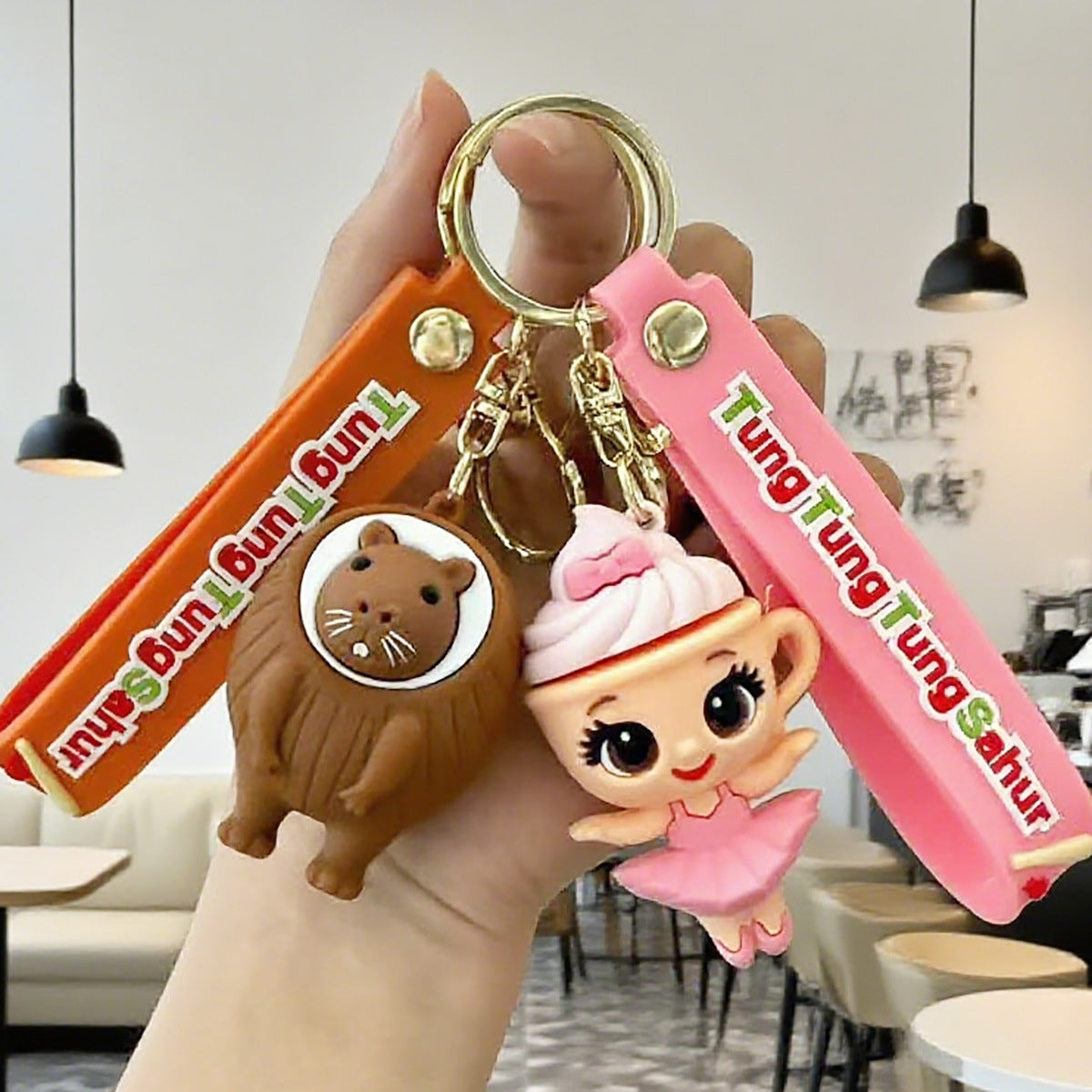 Portachiavi all'ingrosso astratto divertente bastone di legno uomo bigfoot albero bambola ciondolo pendente