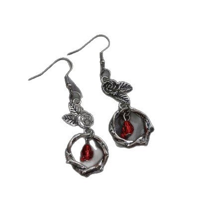 Wholesale Gothic n Vine Red Crystal Pendant Earrings,  Alloy Fashion Accessory for Everyday Wear